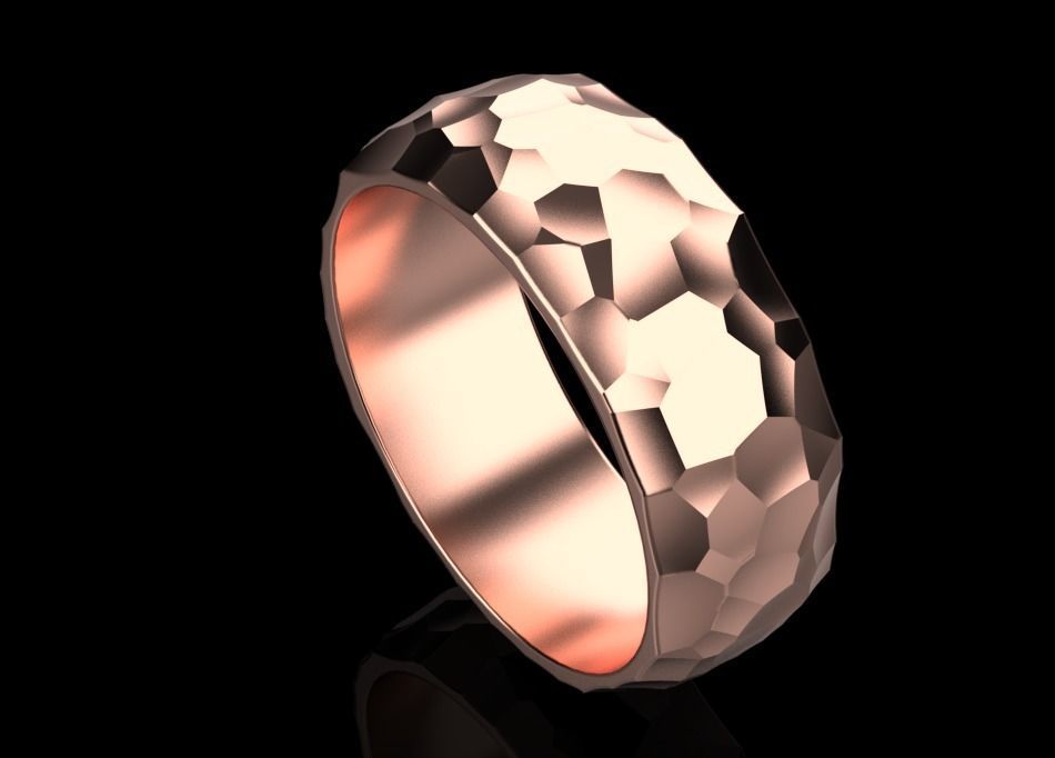 ring with Voronoi ornament 3D print model_10