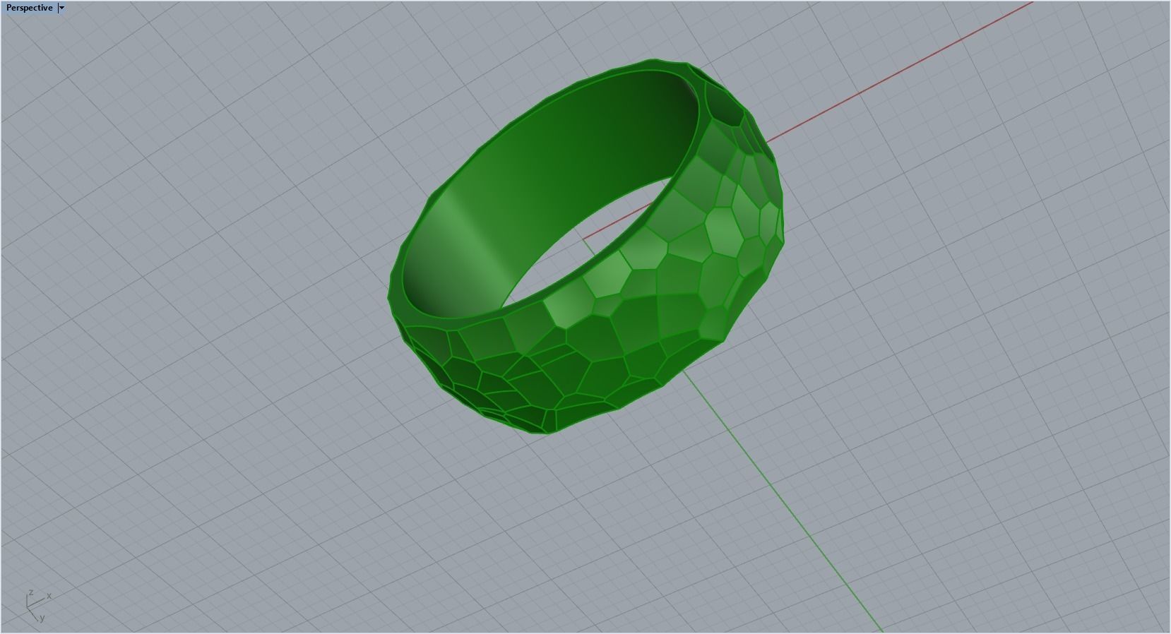 ring with Voronoi ornament 3D print model_18
