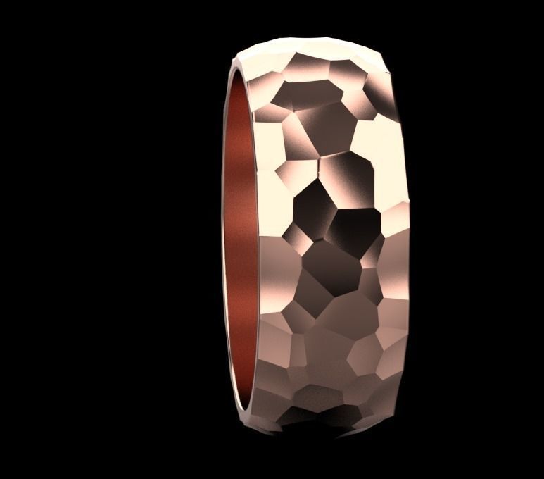 ring with Voronoi ornament 3D print model_13