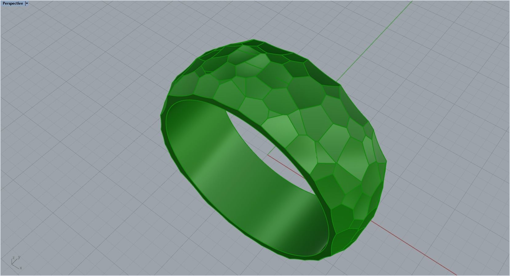 ring with Voronoi ornament 3D print model_15