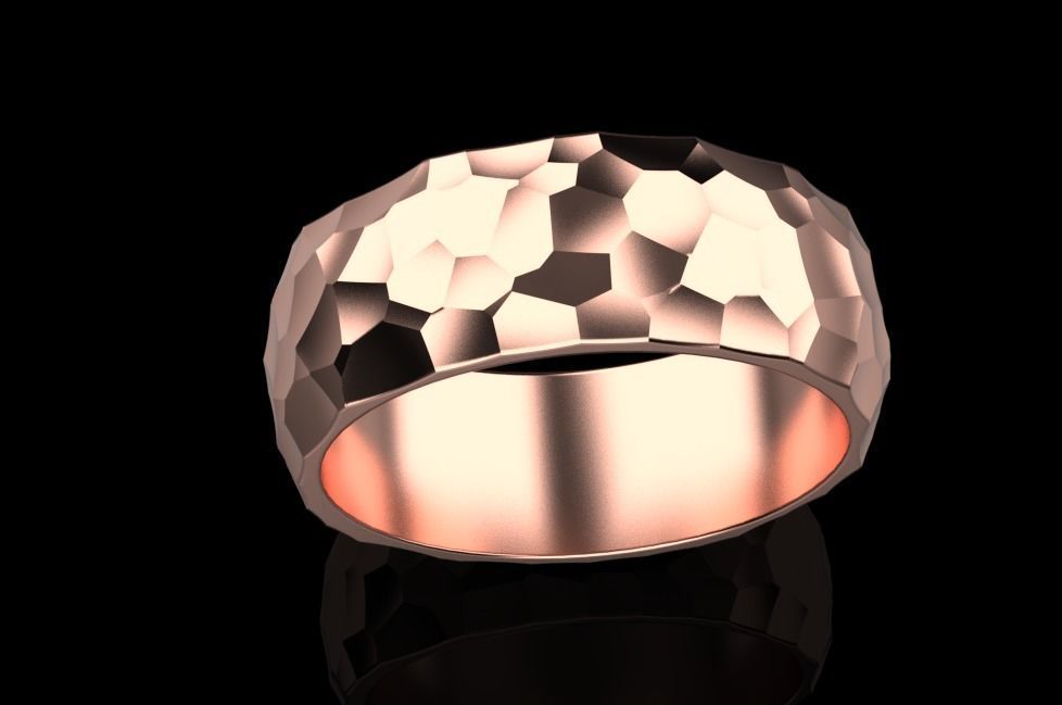 ring with Voronoi ornament 3D print model_12