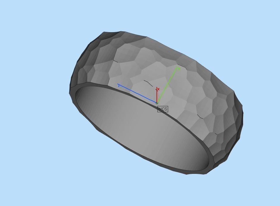 ring with Voronoi ornament 3D print model_20