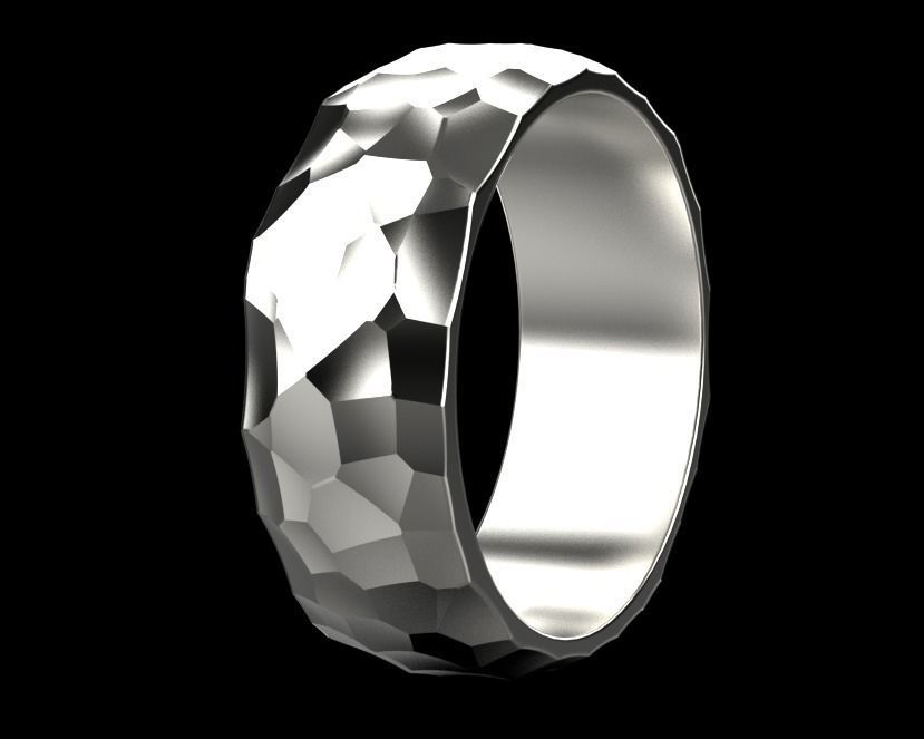 ring with Voronoi ornament 3D print model_8