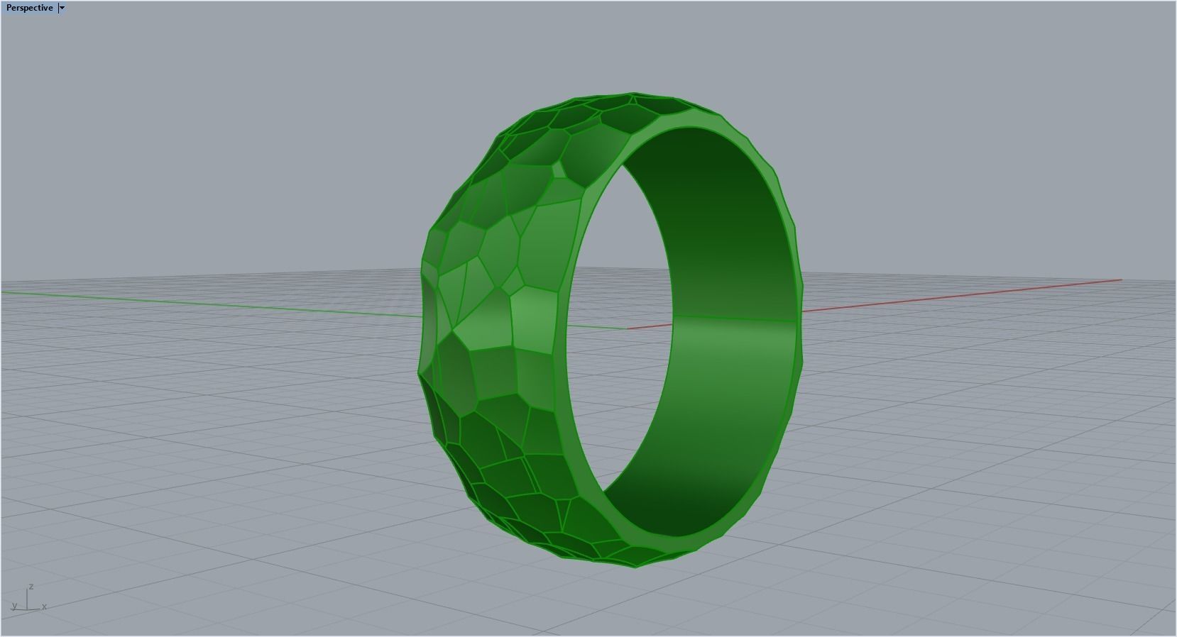 ring with Voronoi ornament 3D print model_16
