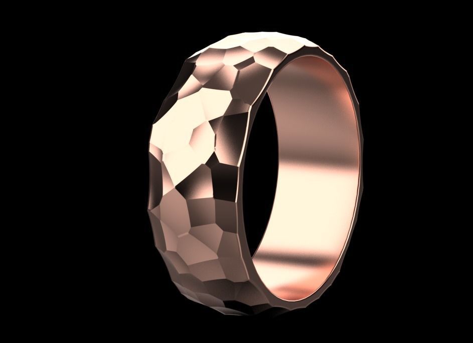 ring with Voronoi ornament 3D print model_11