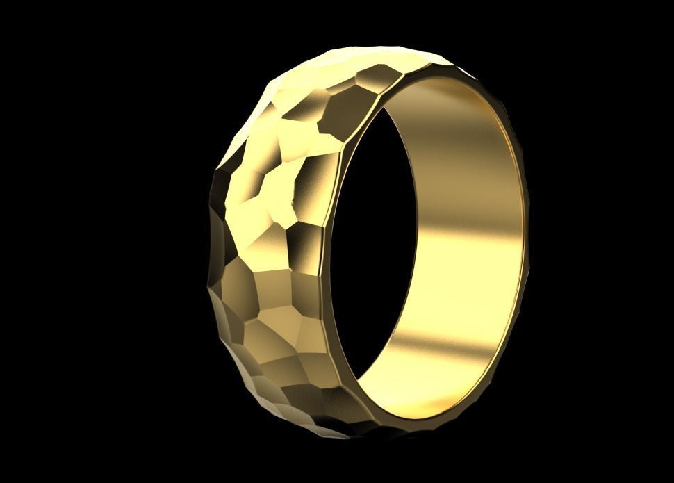 ring with Voronoi ornament 3D print model_4