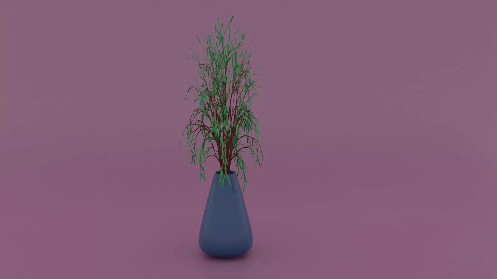 Vase with Plant Low-poly 3D model