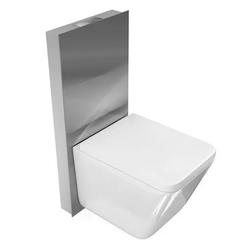 White And Silver Toilet Bowl 3D model