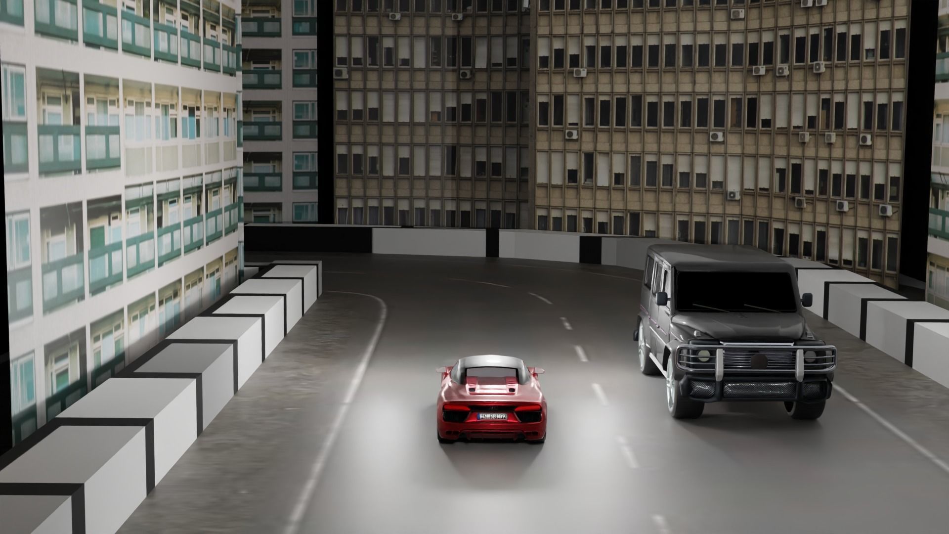 car animation scene 3D model_1