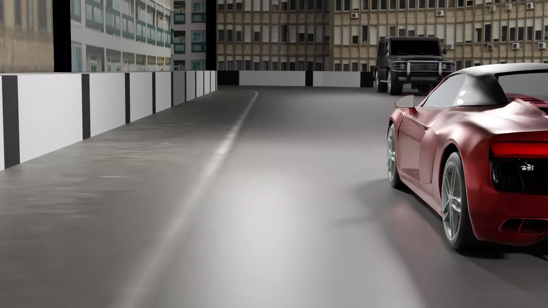 car animation scene 3D model_0