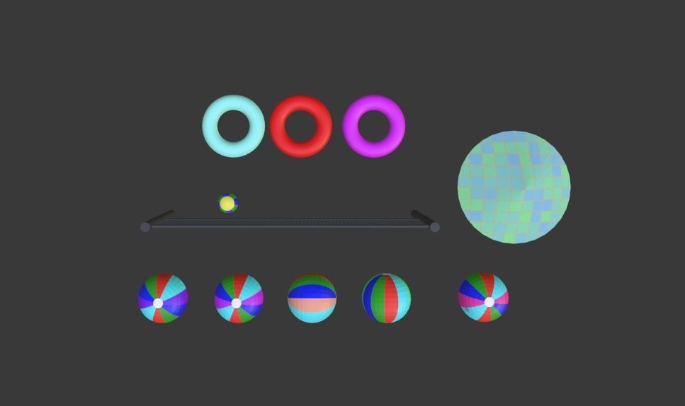 Asset pack on the theme of relaxing on the beach Low-poly 3D model_4