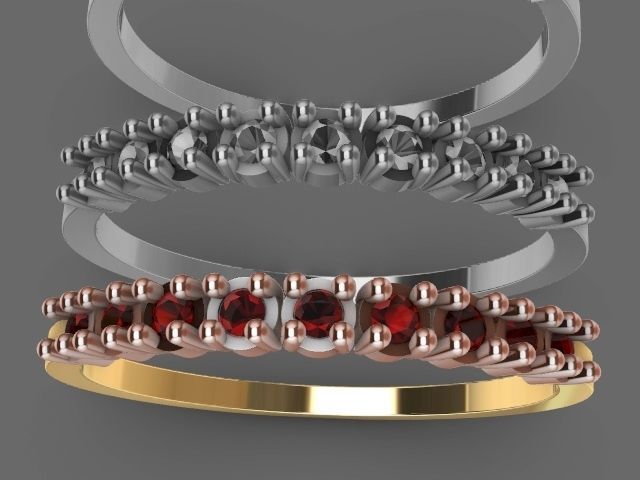 9 stone ring stl verified 3D print model_15