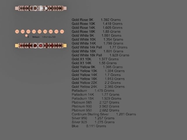 9 stone ring stl verified 3D print model_5