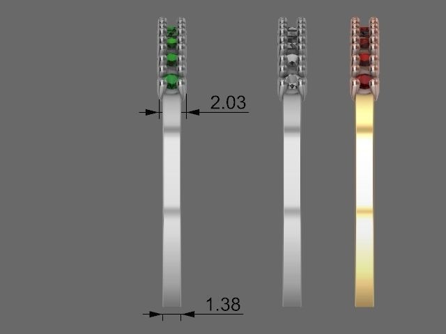 9 stone ring stl verified 3D print model_13