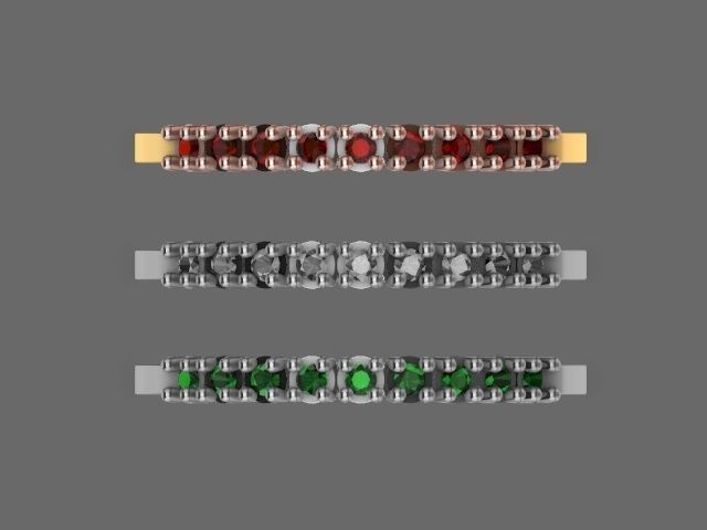 9 stone ring stl verified 3D print model_8