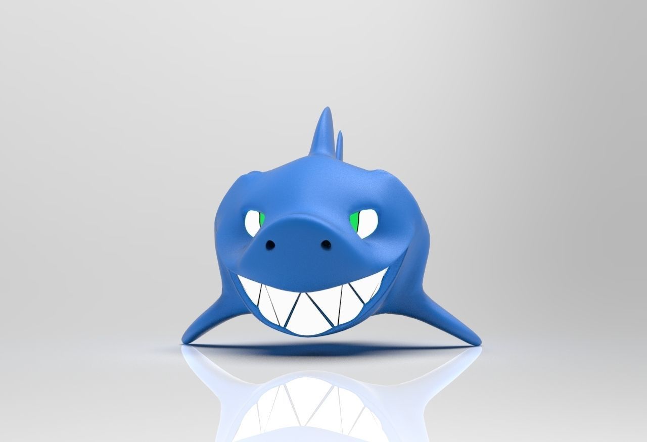 Cartoon Fish Smiled Shark 3D model_1