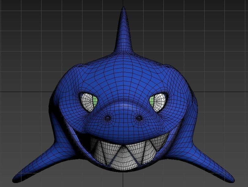 Cartoon Fish Smiled Shark 3D model_3