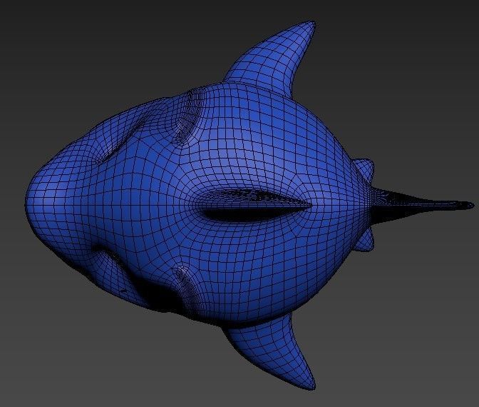 Cartoon Fish Smiled Shark 3D model_5