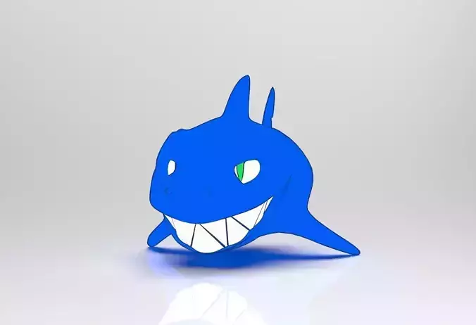 Cartoon Fish Smiled Shark