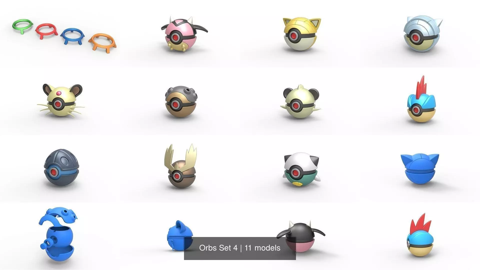 Orbs Set 4 3D Model Collection_0