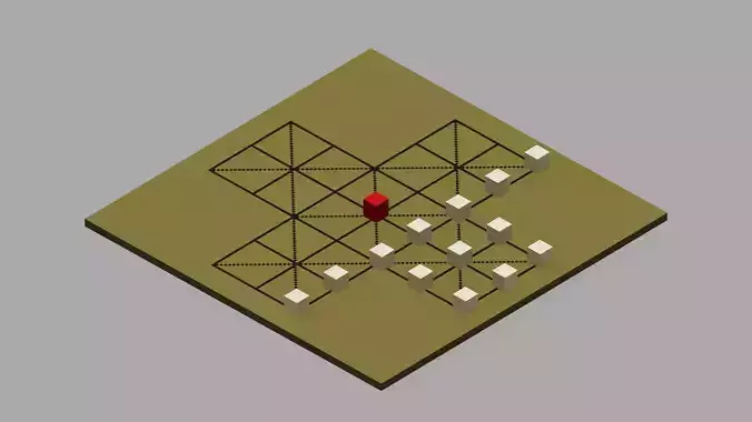 Voxel Fox and Geese Board Game Low-poly 3D model Voxel Fox and Geese Board Game Low-poly 3D model