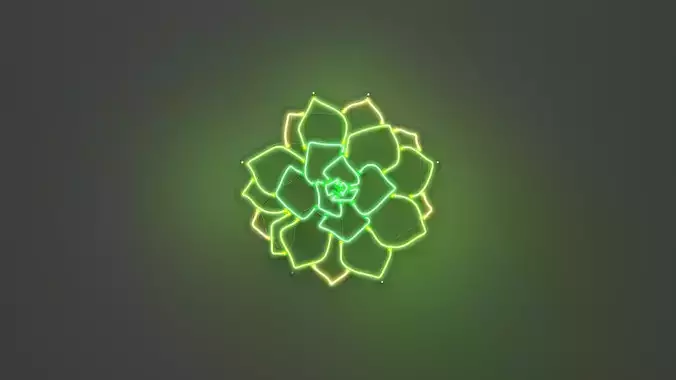Succulent - Neon Sign 3D model