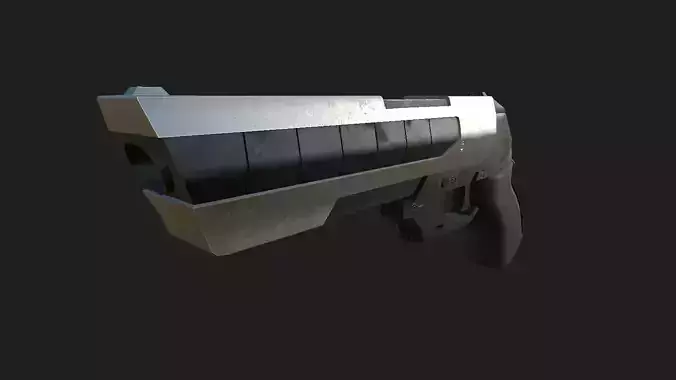 Sci-Fi Low Poly Revolver Style Gun