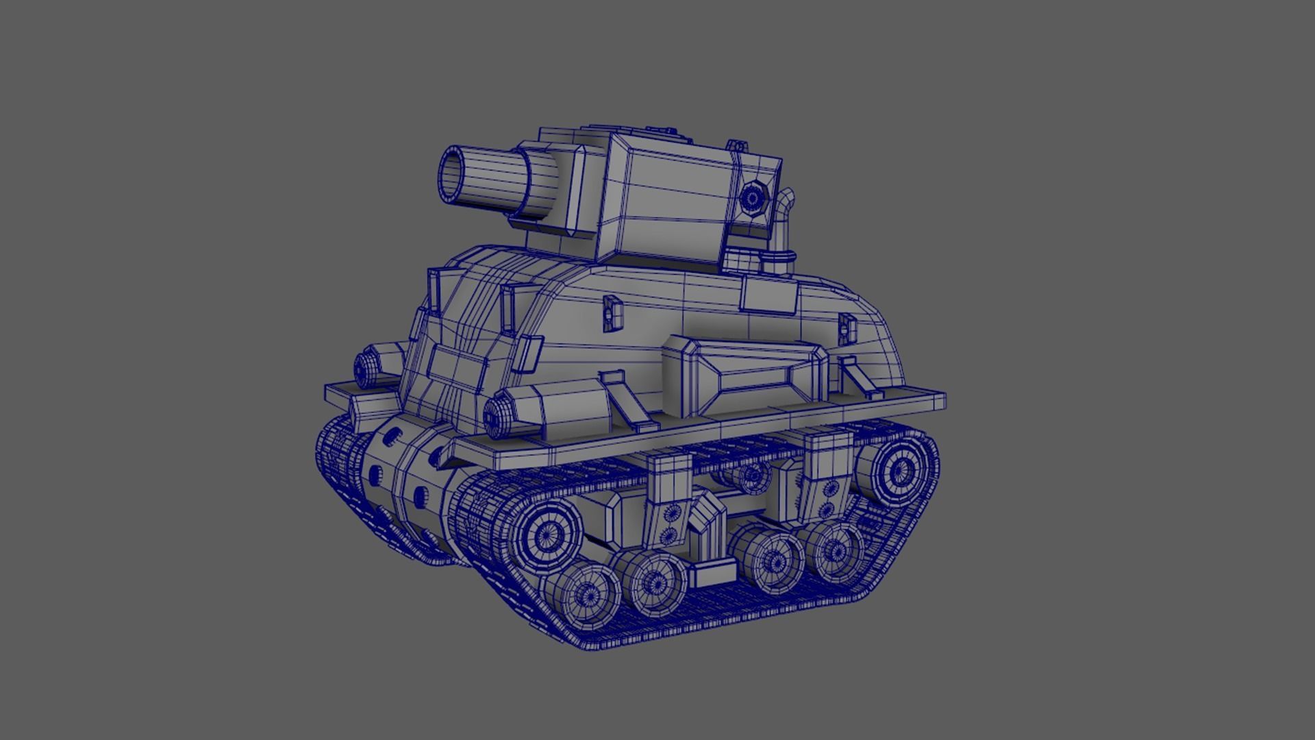 Small tank  Low-poly 3D model_7