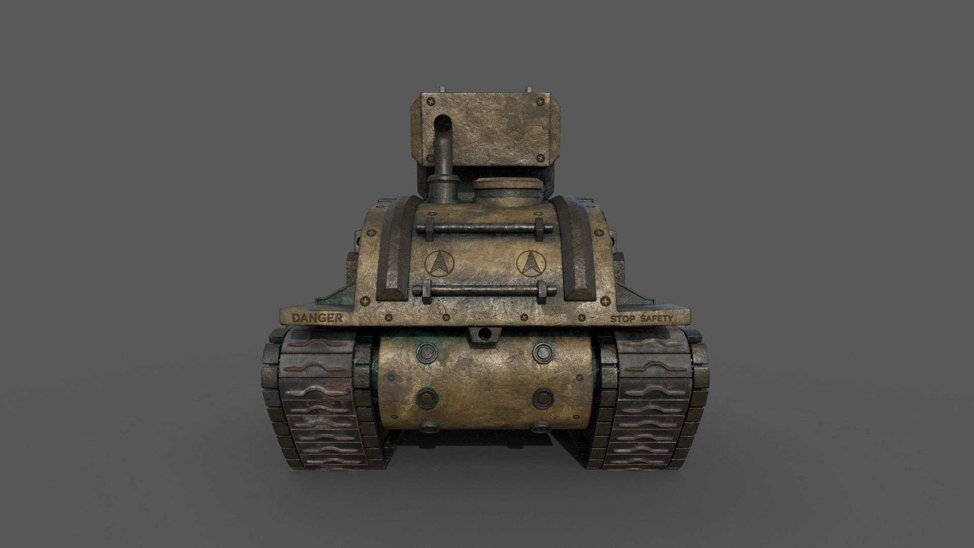 Small tank  Low-poly 3D model_4