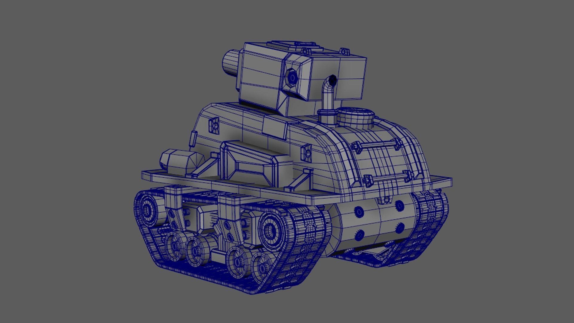 Small tank  Low-poly 3D model_8