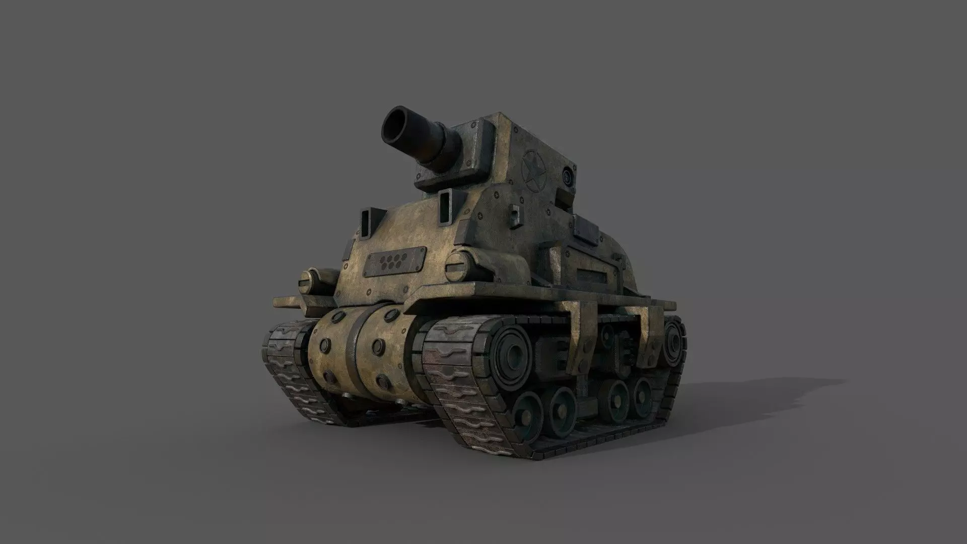 Small tank  Low-poly 3D model_0