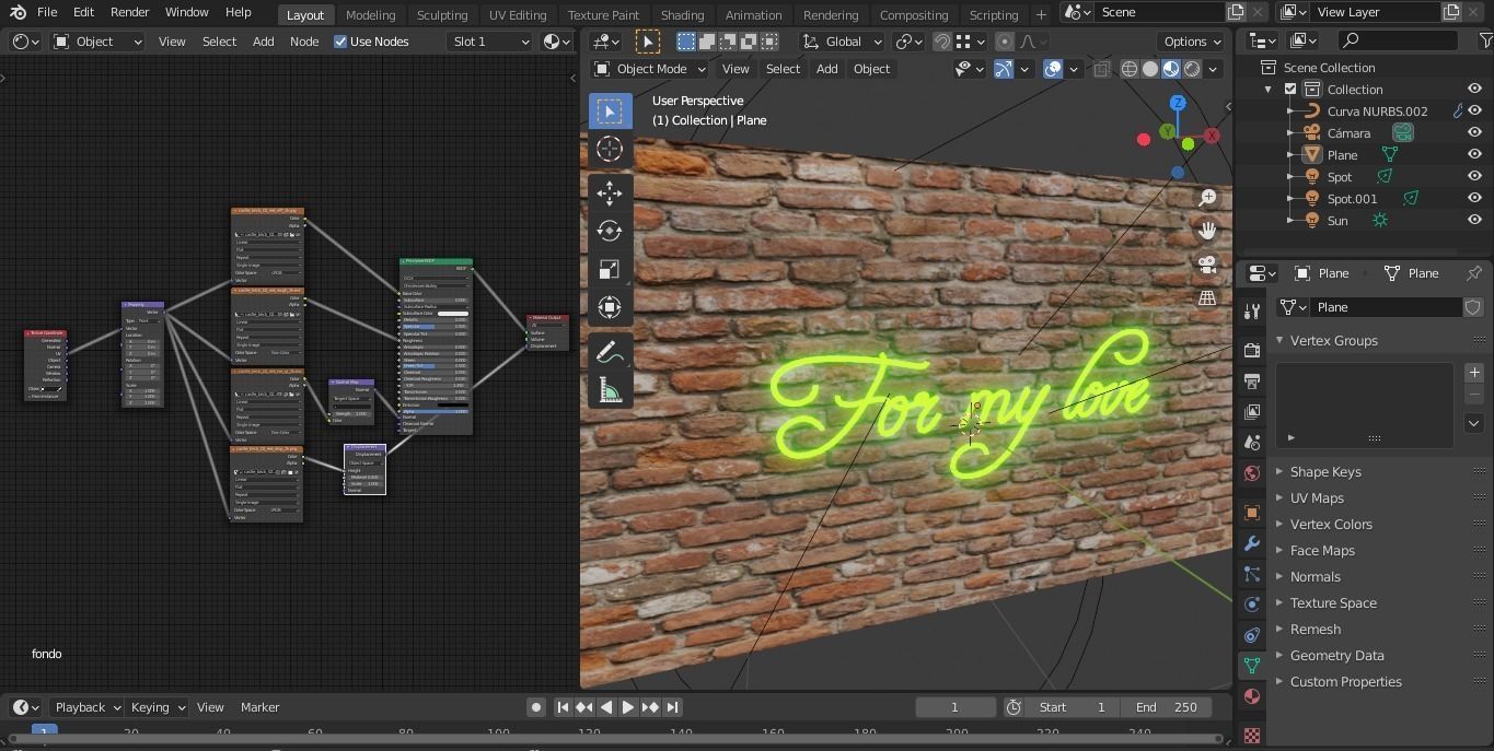 Neon light Low-poly 3D model_3