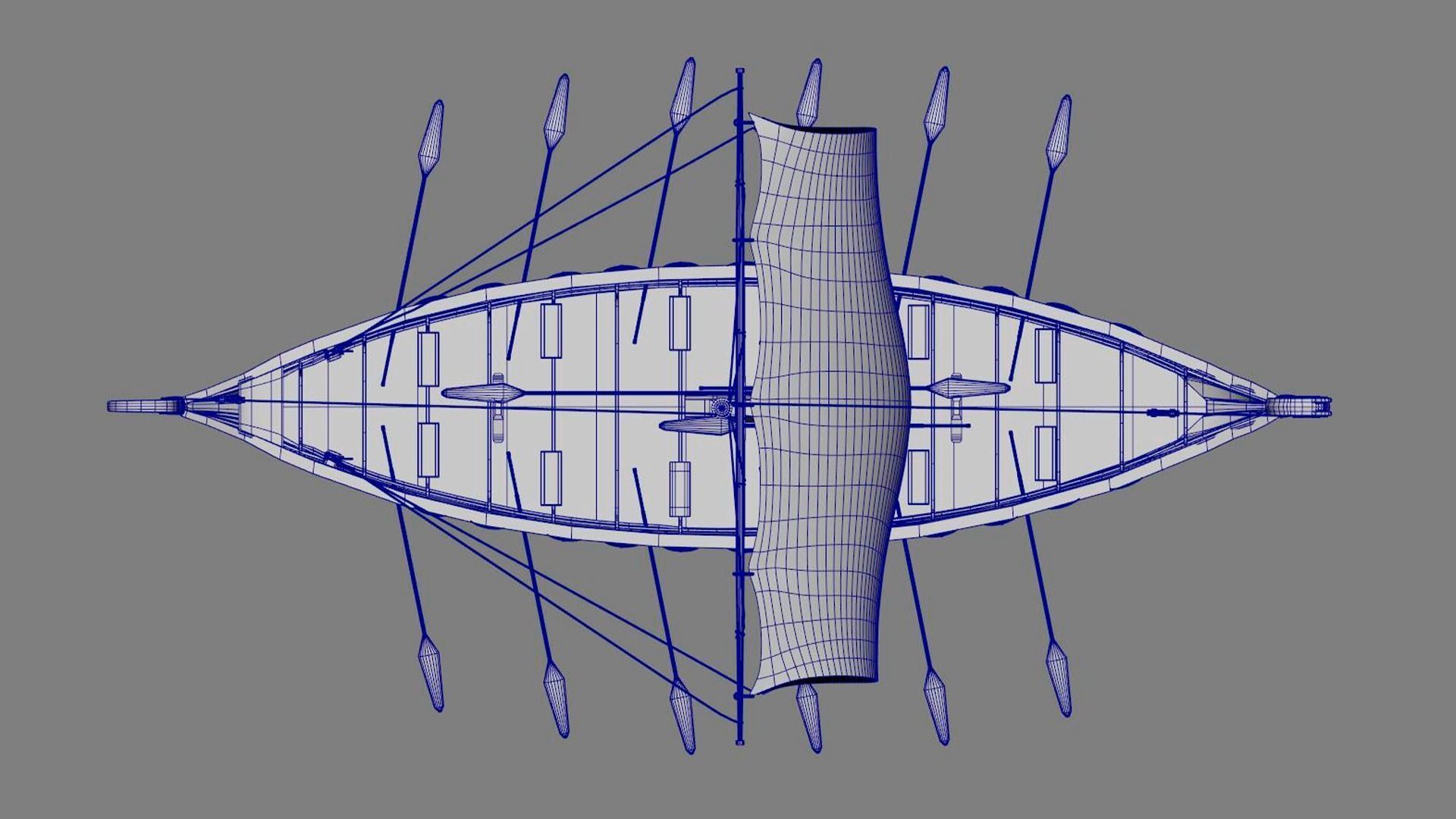 Drakkar viking ship Low-poly 3D model_8