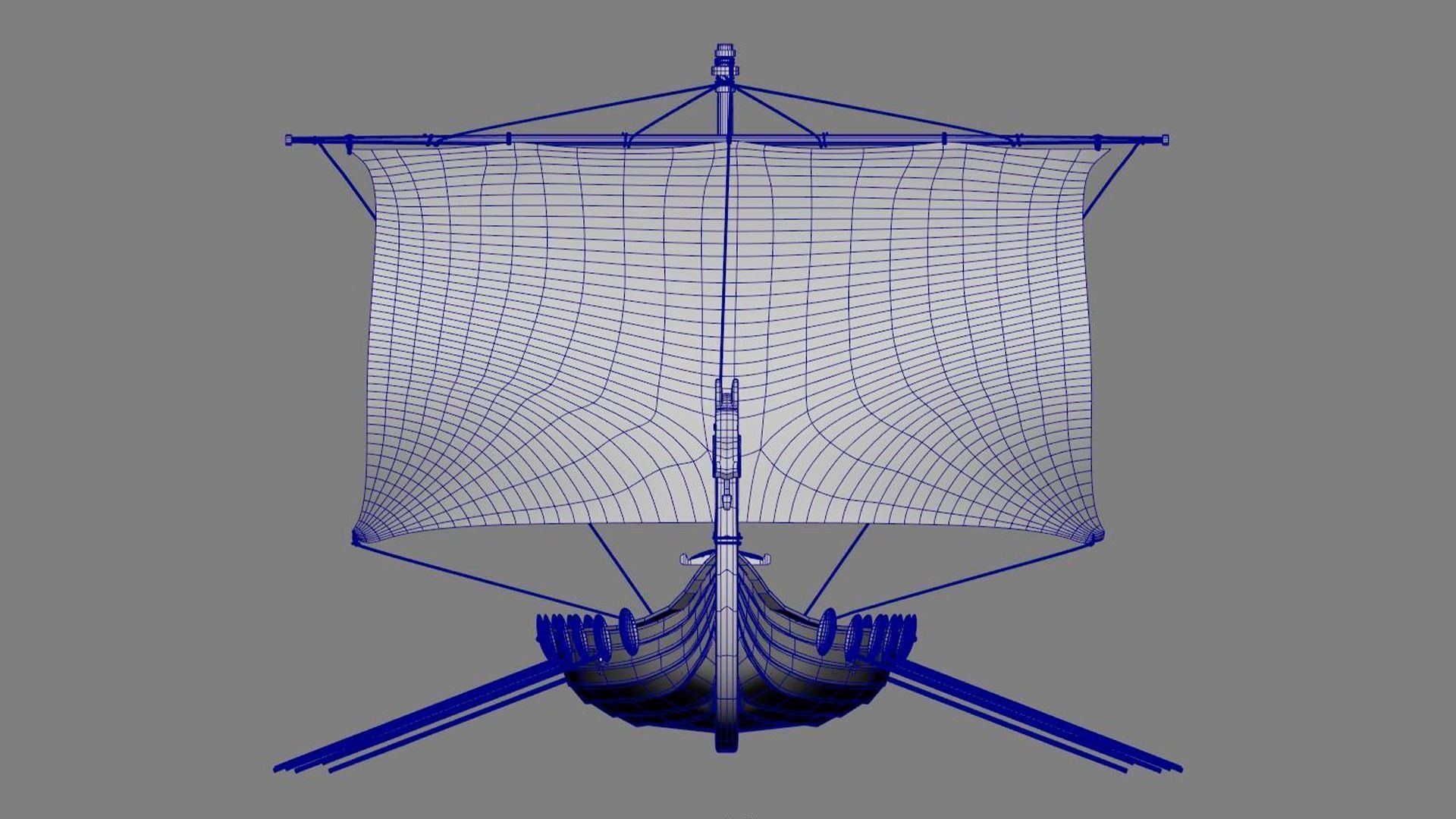 Drakkar viking ship Low-poly 3D model_6