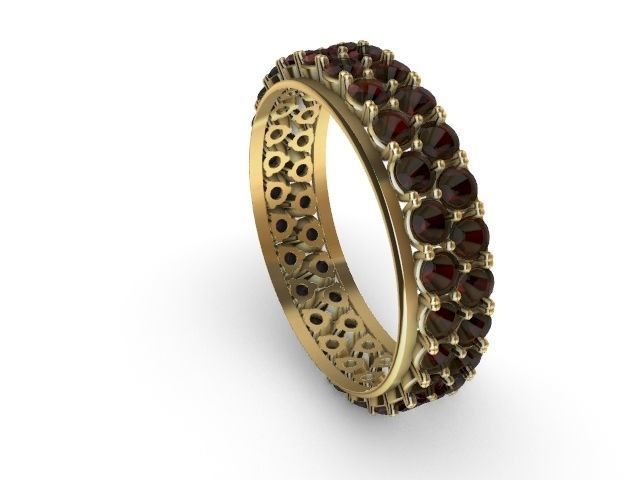 2 row infinity diamond ring stl verified 3D print model_11