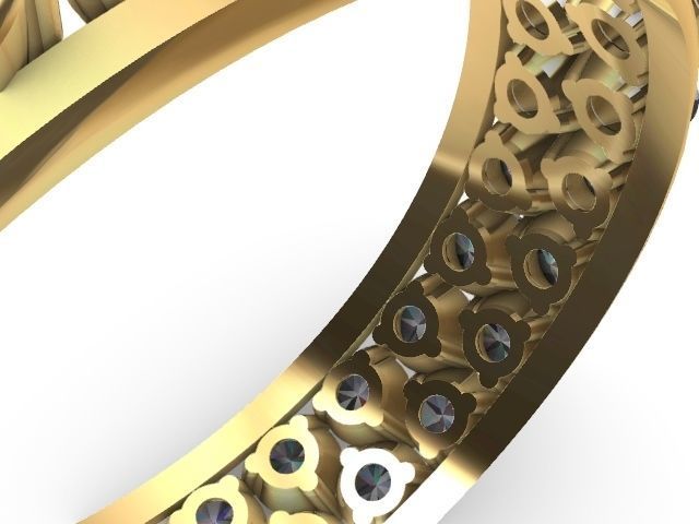 2 row infinity diamond ring stl verified 3D print model_3