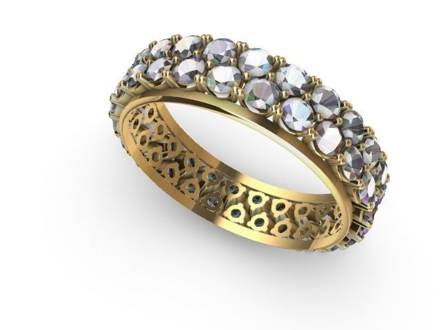 2 row infinity diamond ring stl verified 3D print model_7