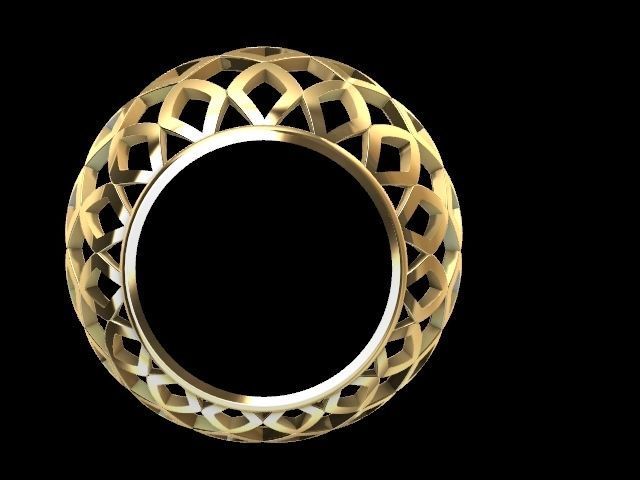2 Modern jali tile ring stl verified 3D print model_4