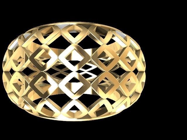 2 Modern jali tile ring stl verified 3D print model_3