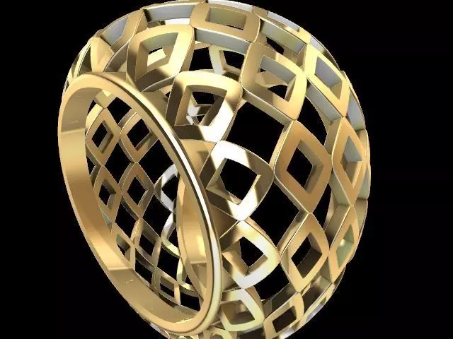 2 Modern jali tile ring stl verified 3D print model_0