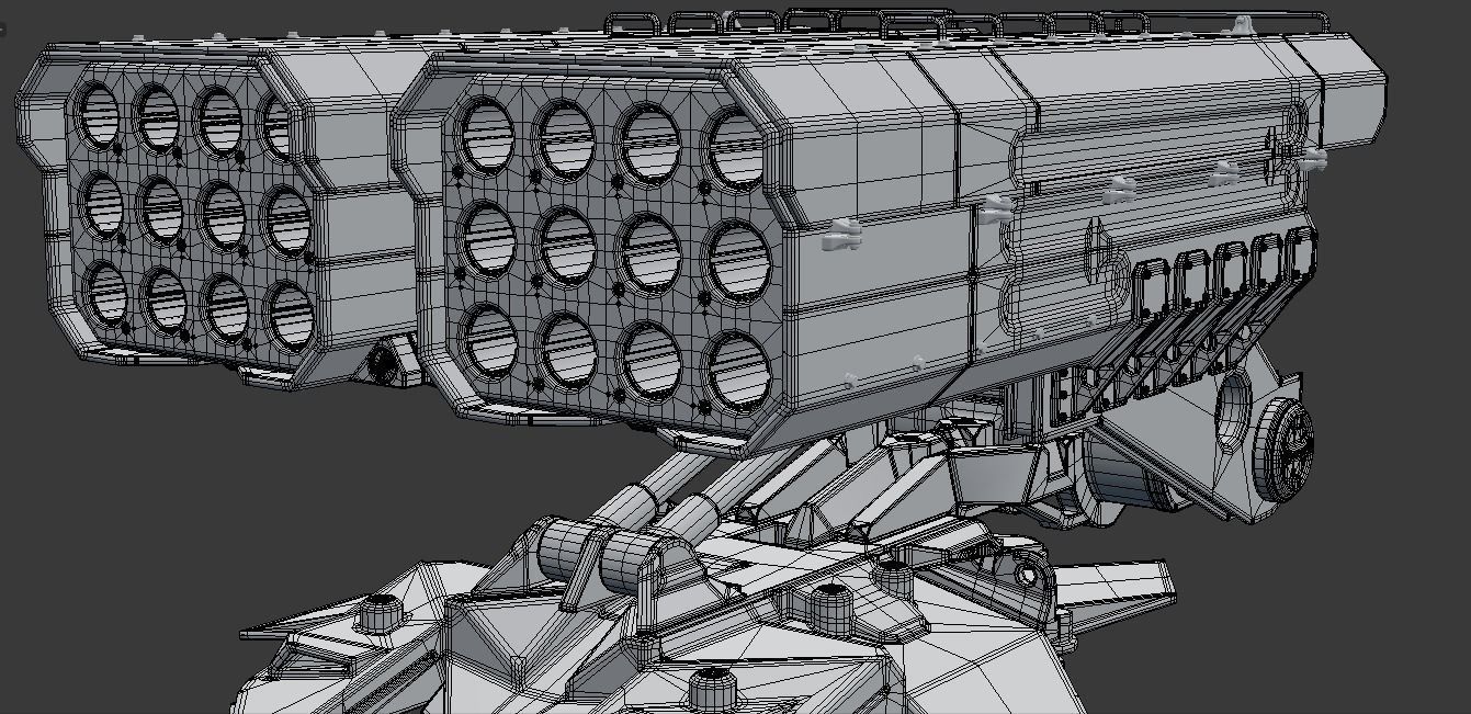 SciFi Missile Launcher 3D model_8