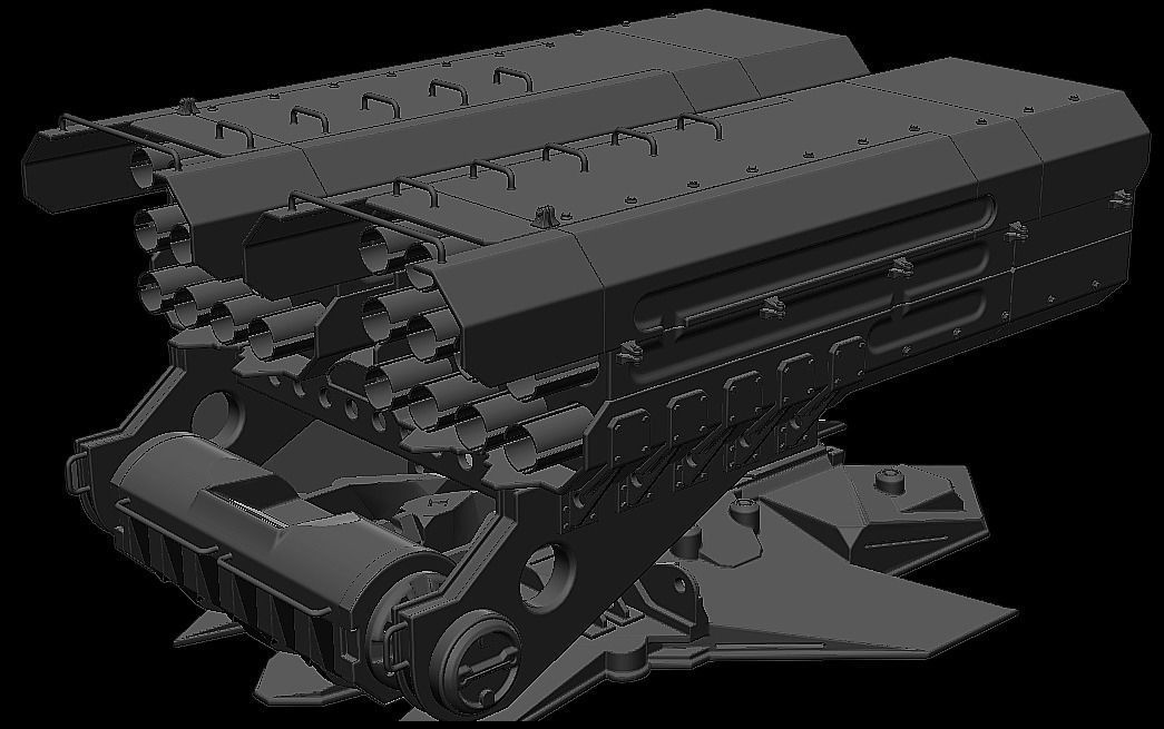SciFi Missile Launcher 3D model_10