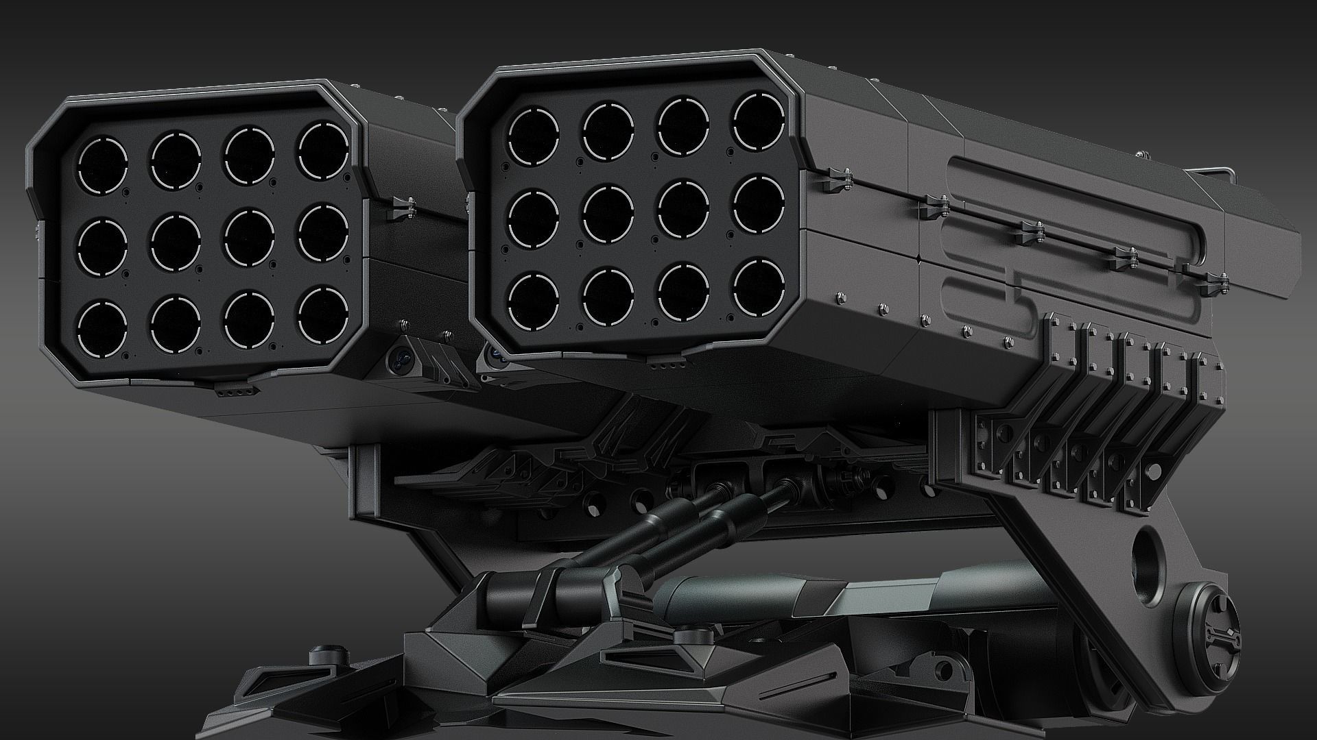 SciFi Missile Launcher 3D model_11
