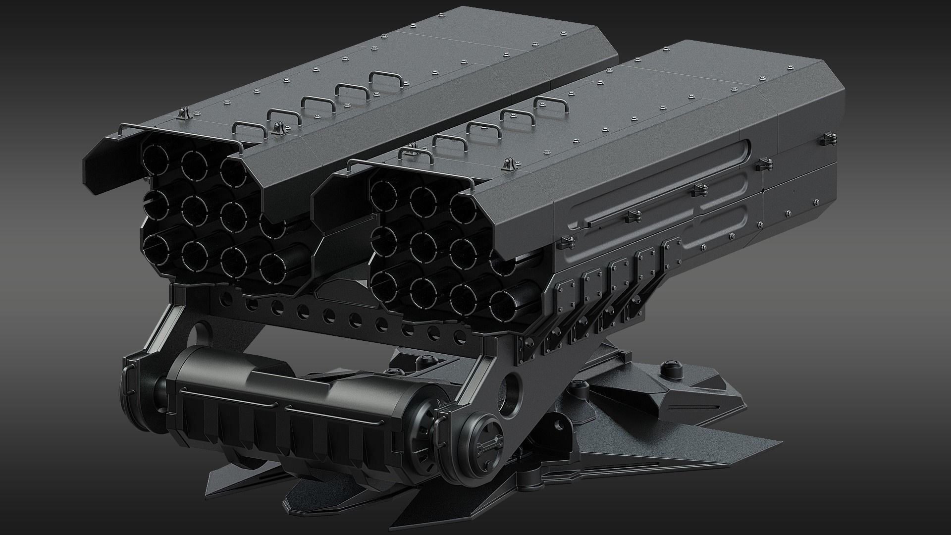 SciFi Missile Launcher 3D model_4
