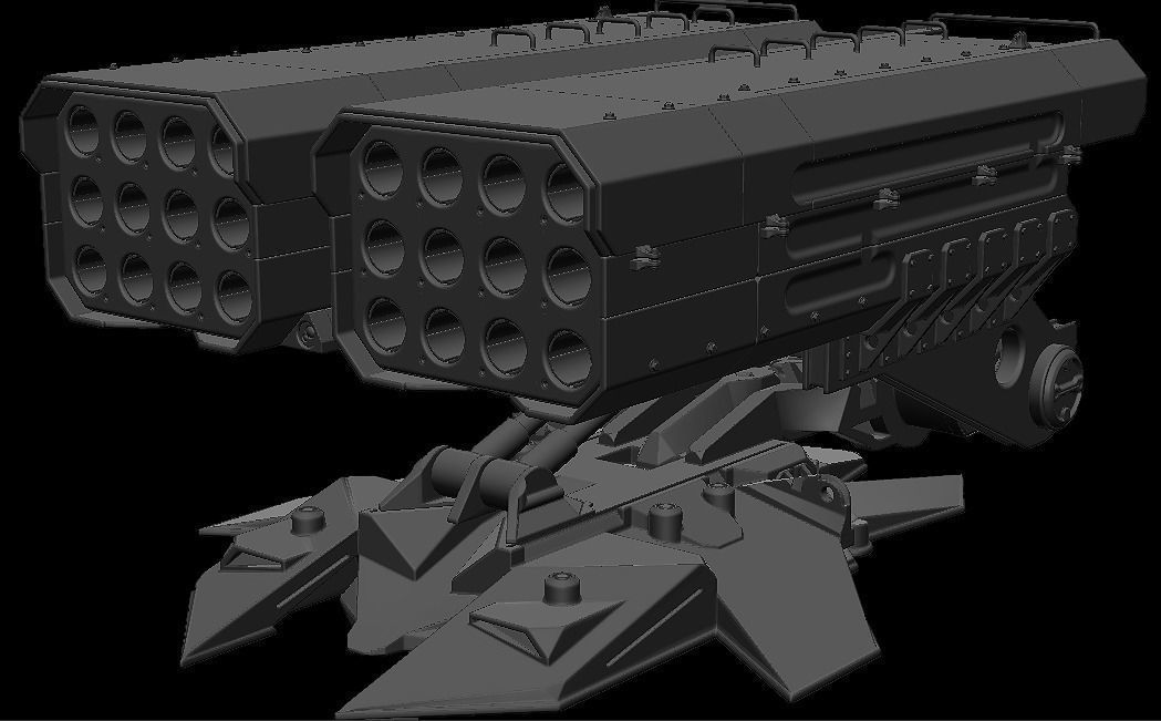 SciFi Missile Launcher 3D model_9