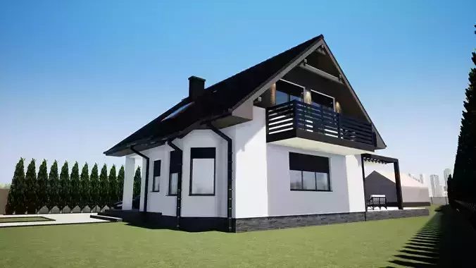 one family house with gable house