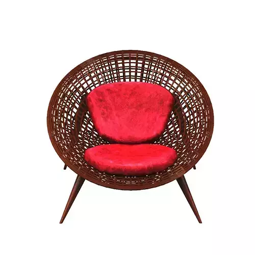 Armchair rattan chair with cushion