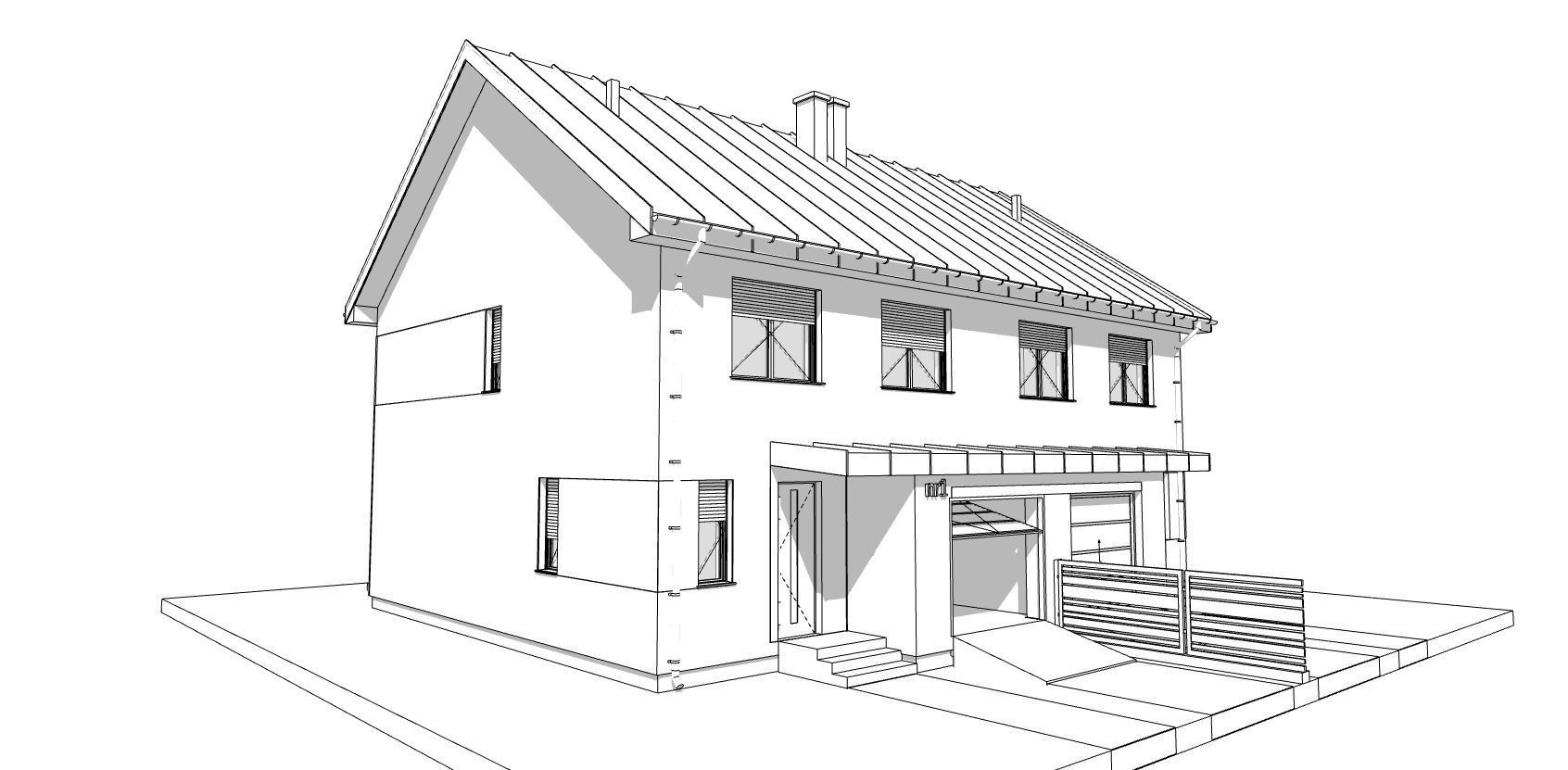 developer house two families double house model 3D model_5