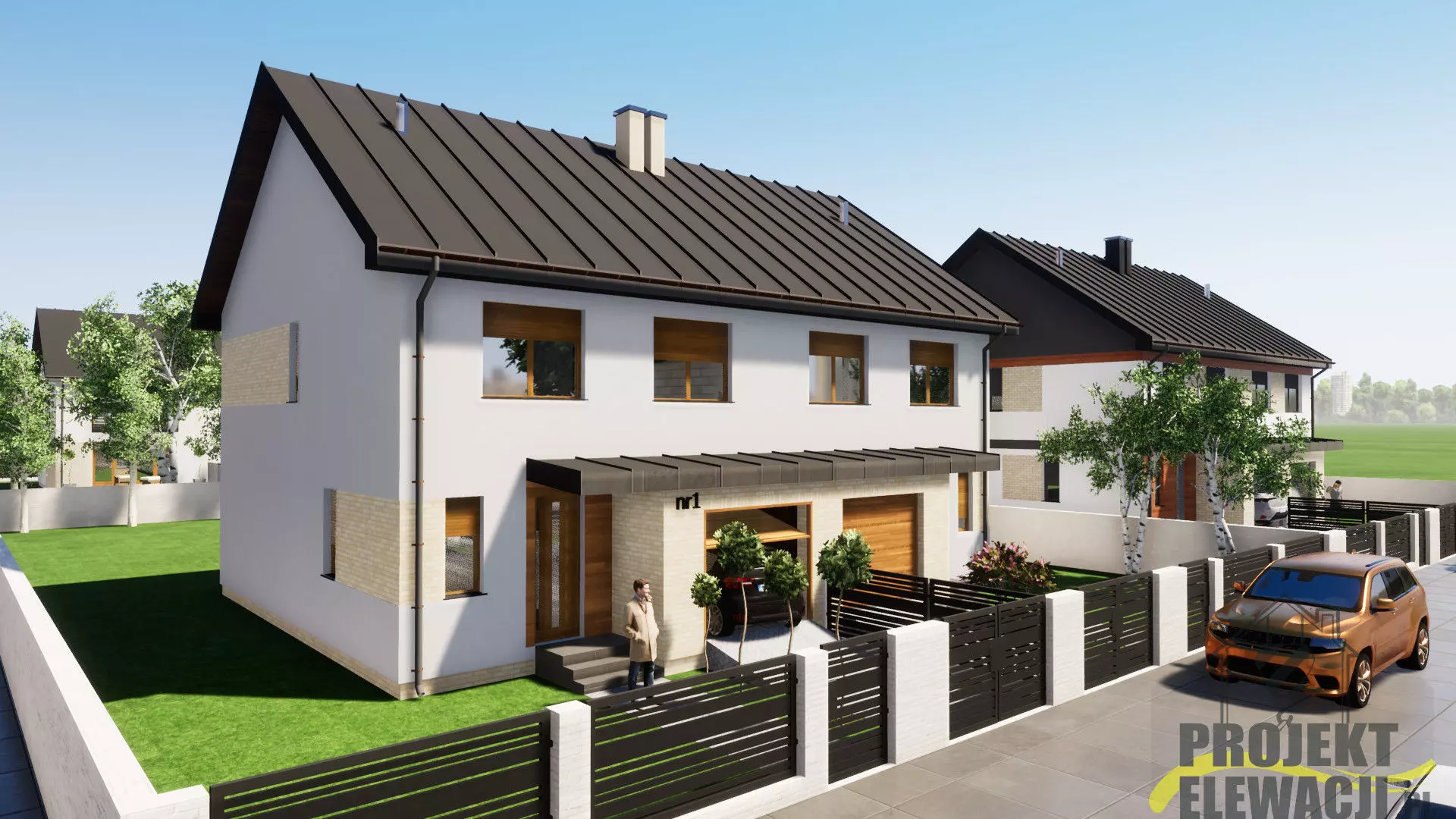 developer house two families double house model 3D model_0