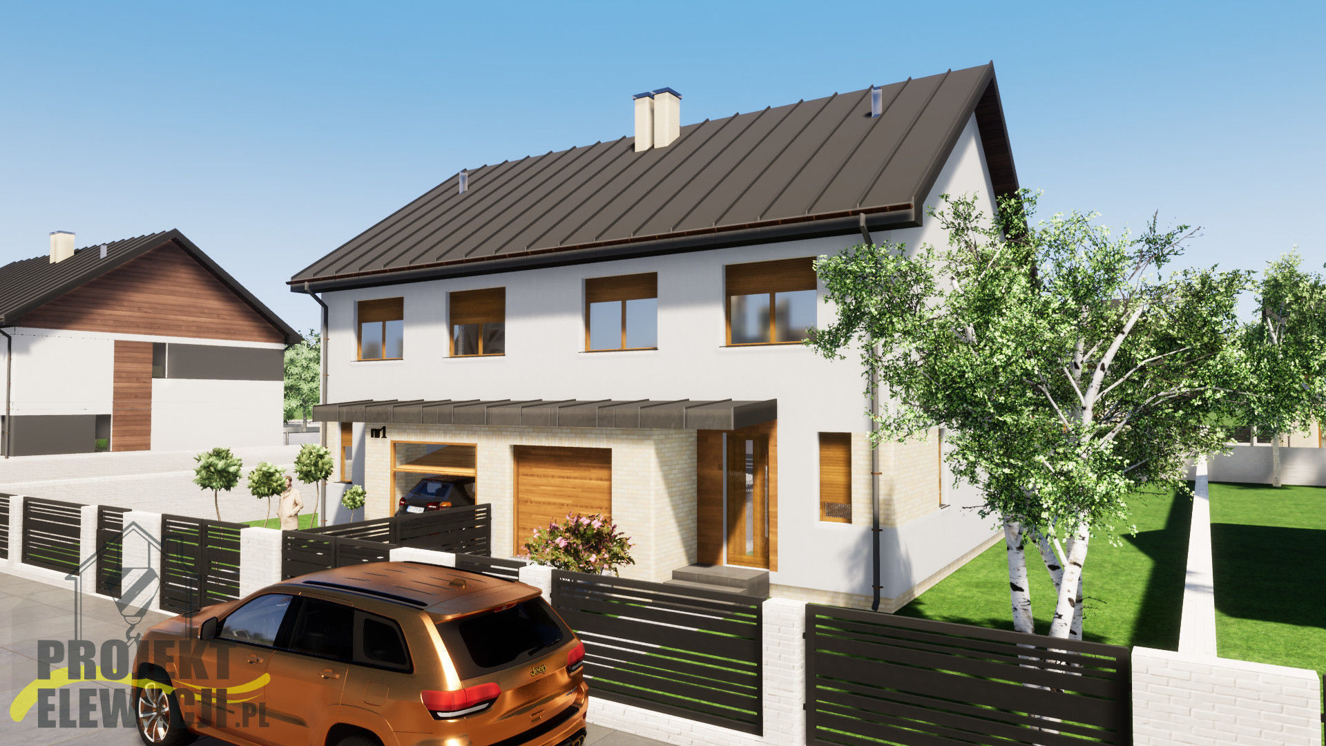 developer house two families double house model 3D model_10